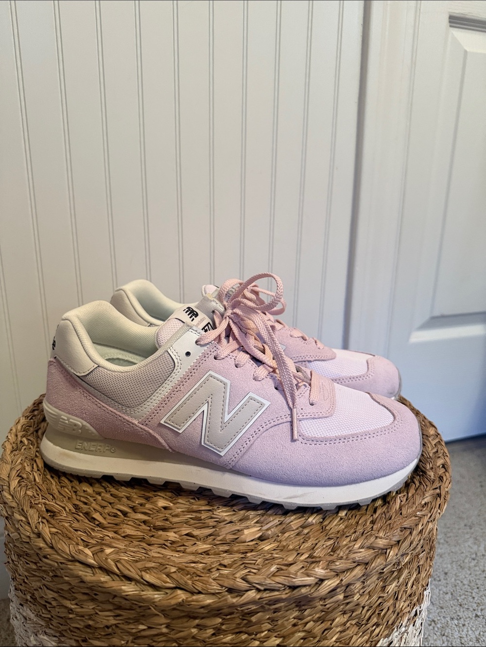New Balance Women's Light Pink Lace-Up Sneakers
